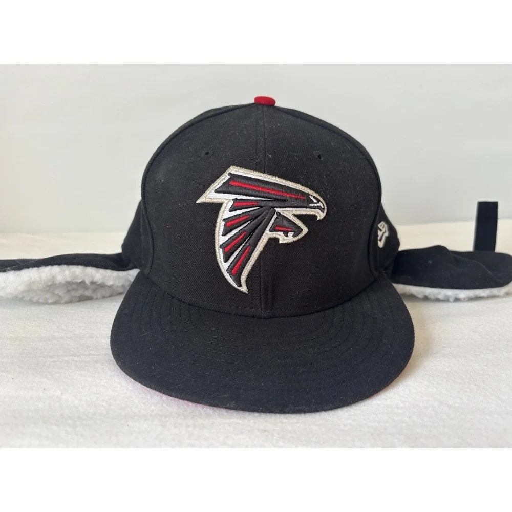 NFL Men's Atlanta Falcons Red/Black New Era Dog Ear Flat Bill Hat 7 5/8 6 Panel